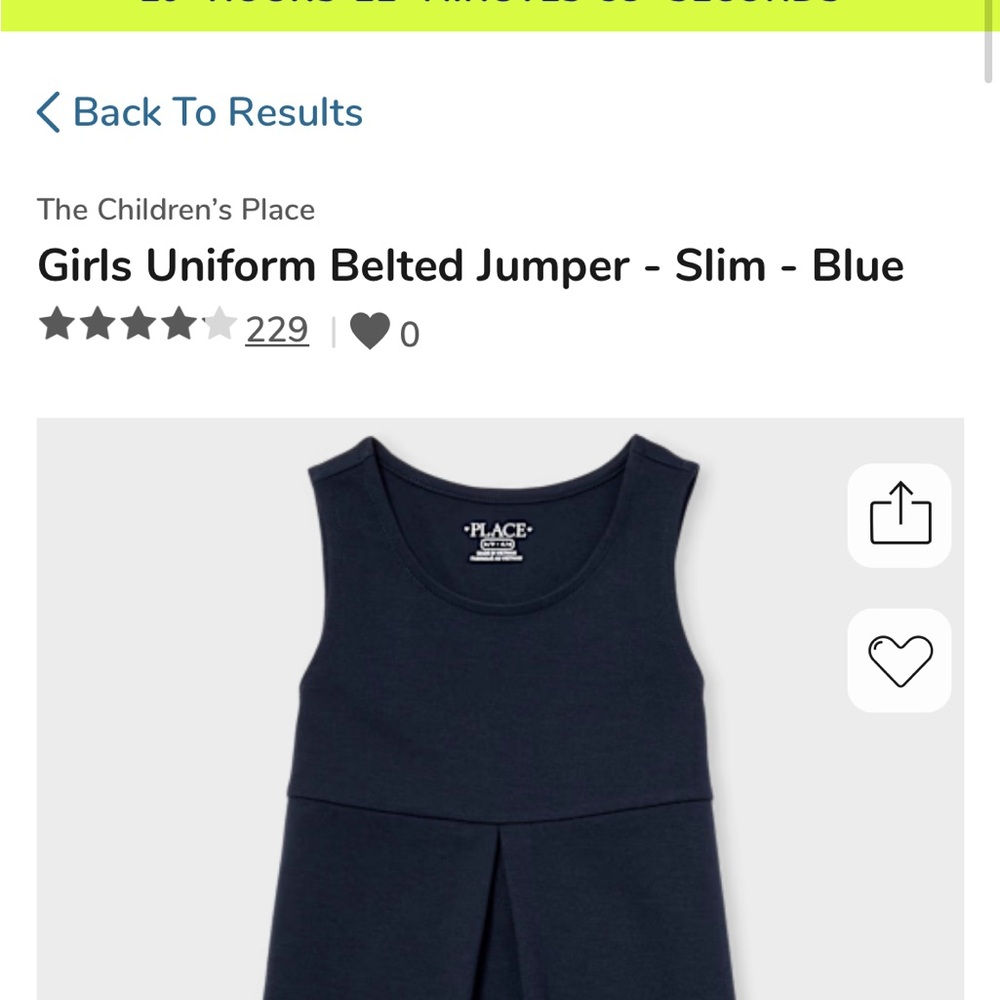 NWT The Children's Place Navy Blue Belted Jumper